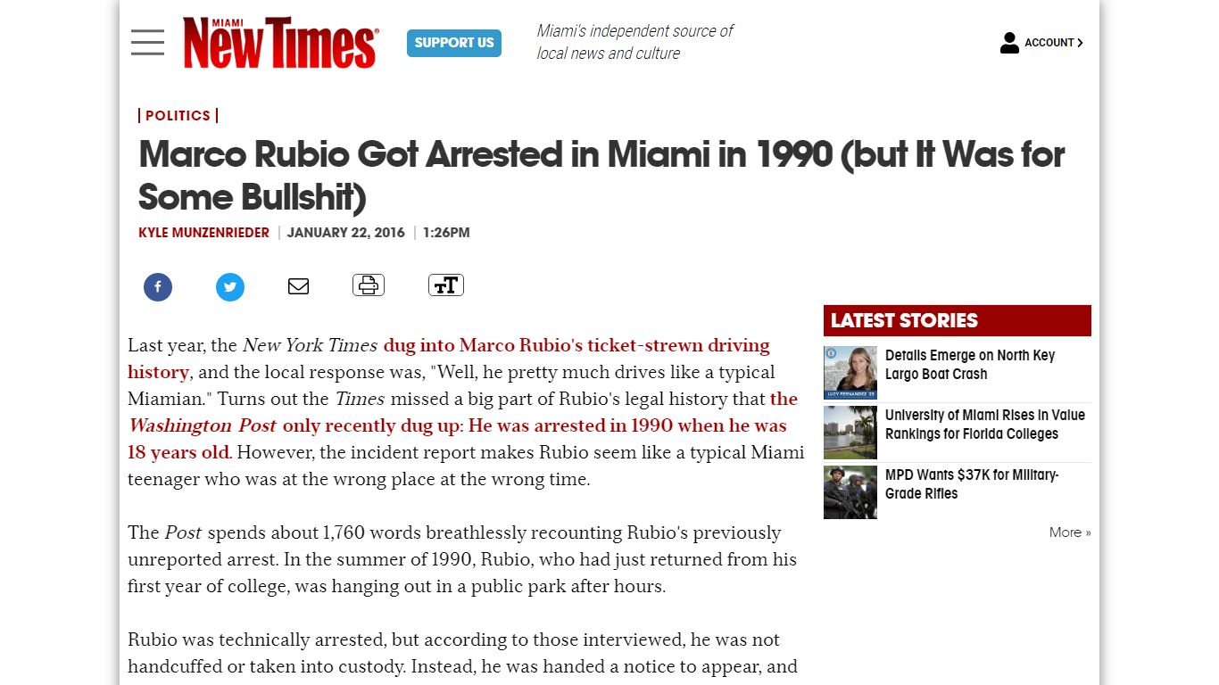 Marco Rubio Was Arrested in Miami in 1990 | Miami New Times